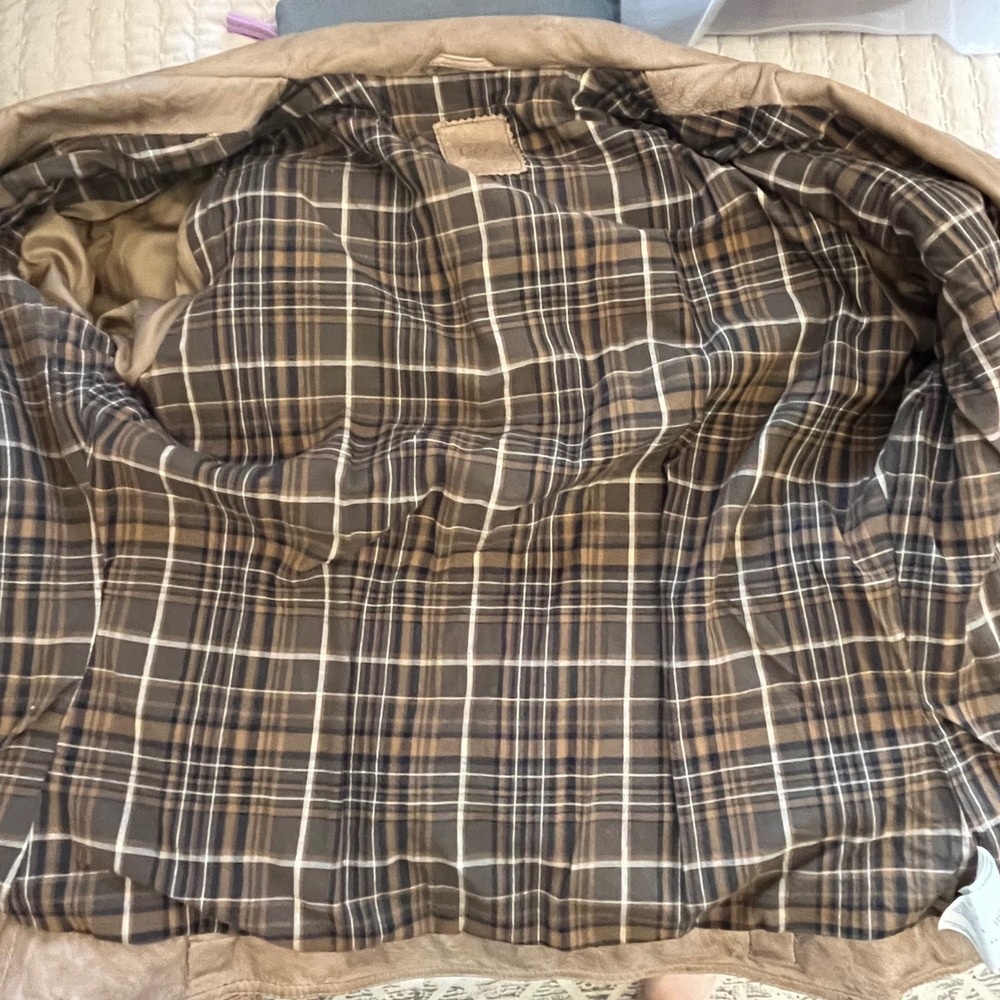 S.Oliver Distressed Lamb Napa Leather‎ Jacket Size Medium Tan Womens Moto Style - Picture 6 of 10